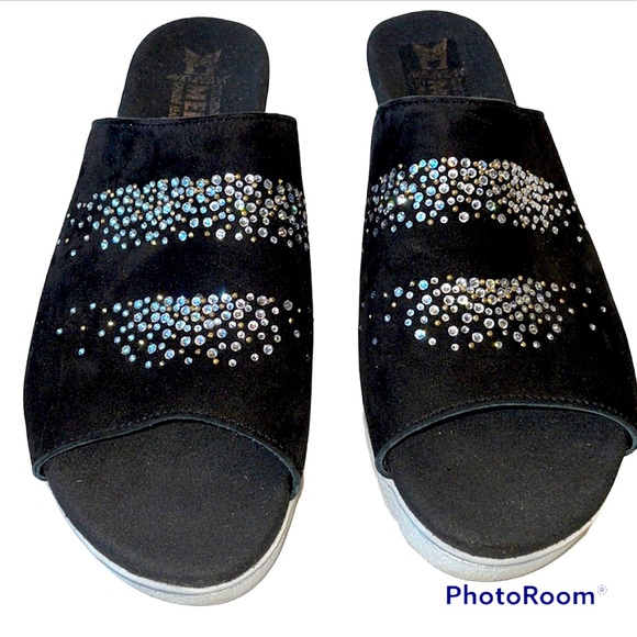 MEPHISTO black slides with crystals, 38 EU - Picture 1 of 9